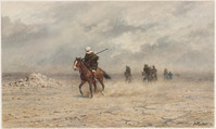 DD 027
          <br/>
          Stormachtige passage door de woestijn tussen Dashour en Tamiëh in 1868
          <br/>
          <em>Famars Testas, Willem de (1834-1896)</em>